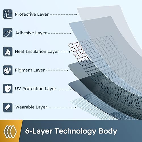 Miniatura 69 de rabbitgoo Película de privacidad para ventana, 3D decorativa vitral, adherencia estática, bloqueo solar, adhesivo de vinilo extraíble, carámbanos