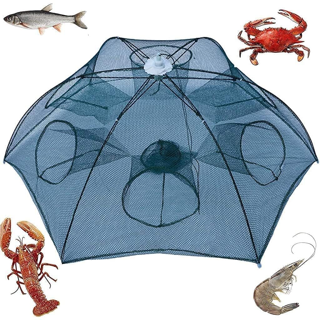 Portable Folding Fishing Net, 6 Side Bait Trap, 46 cm Mesh for Shrimp, Minnow, Crayfish, Crab-image-31
