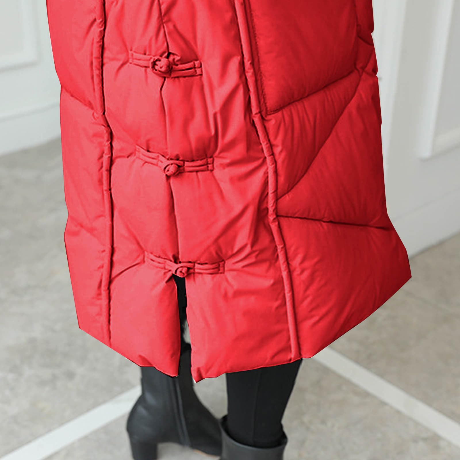 Generico Gilet Donna Lungo Invernale Piumino Lungo con Cappuccio Ripiegabile Piumini Maniche Lunghe Resistente all'Acqua Ripiegabile Giacca Donna Trapuntato Invernali Cappotto Ultraleggero Pesante