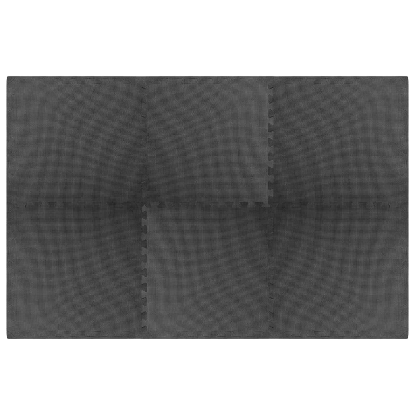 vidaXL Tapis de Sol de Piscine 6 pc Noir 2,16 ㎡ Mousse EVA