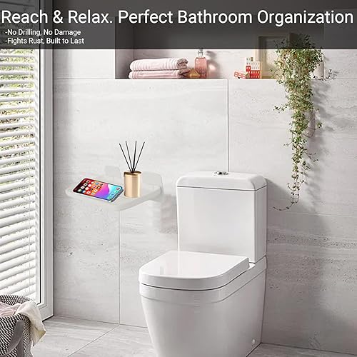 Miniatura 6 de Juego de 2 estantes flotantes pequeños para montar en la pared, estantes de pared colgantes de plástico para dormitorio, sala de juegos, sala de