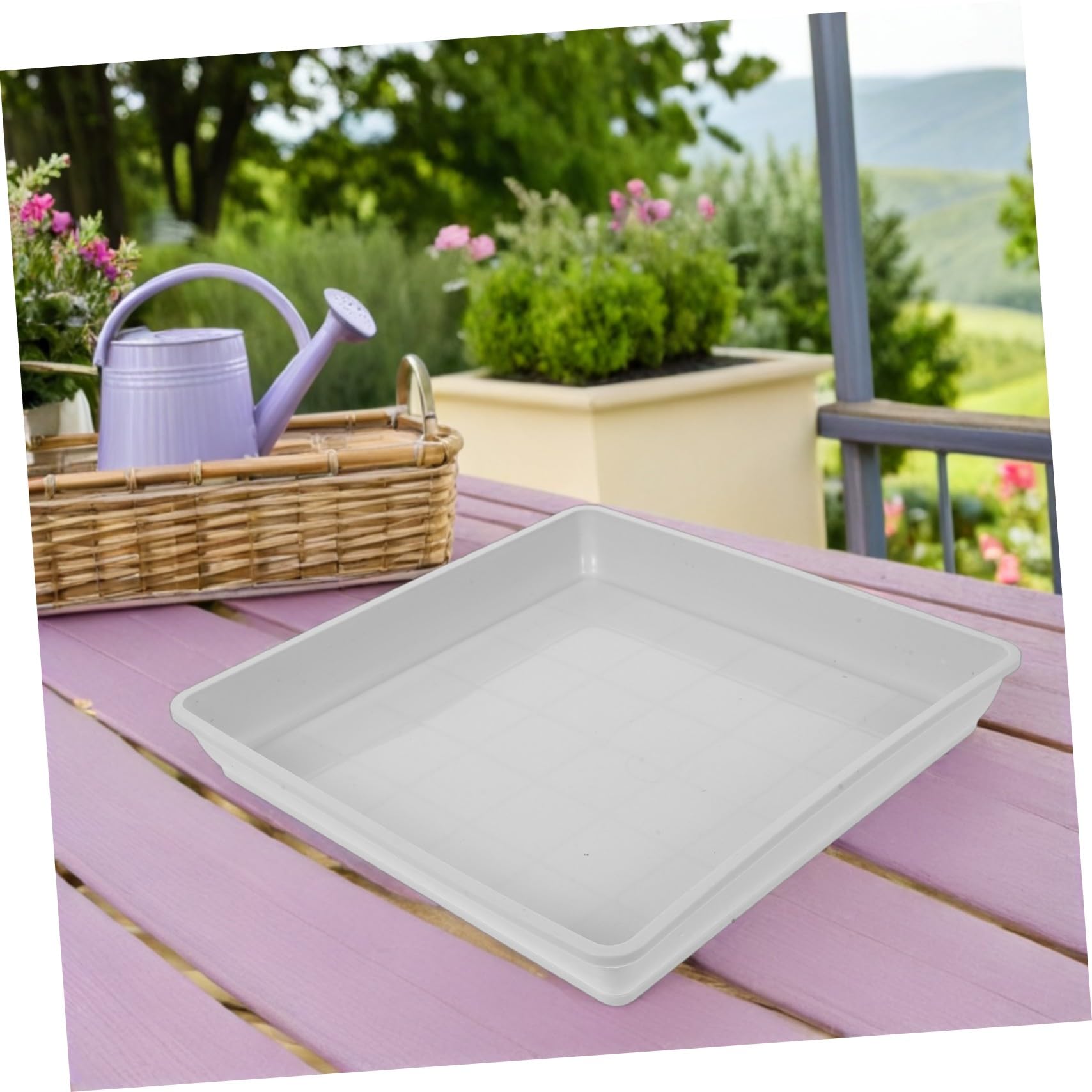 TOYANDONA 10 Piezas Bandejas de Goteo Cuadradas para Plantas Plástico para Jardín Interior y Exterior Protección de Muebles y Suelo