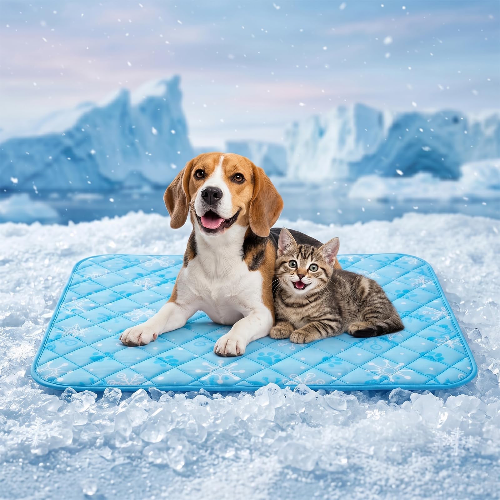 MOAZIFI Kühlmatte Hund Selbstkühlend 100x70cm, Waschbare Kühldecke Hund & Katze, Sommer-Kühlmatte Für Katzen & Hunde, rutschfeste Hundekühlmatte Für Auto, Körbchen & Zuhause – Kühleffekt