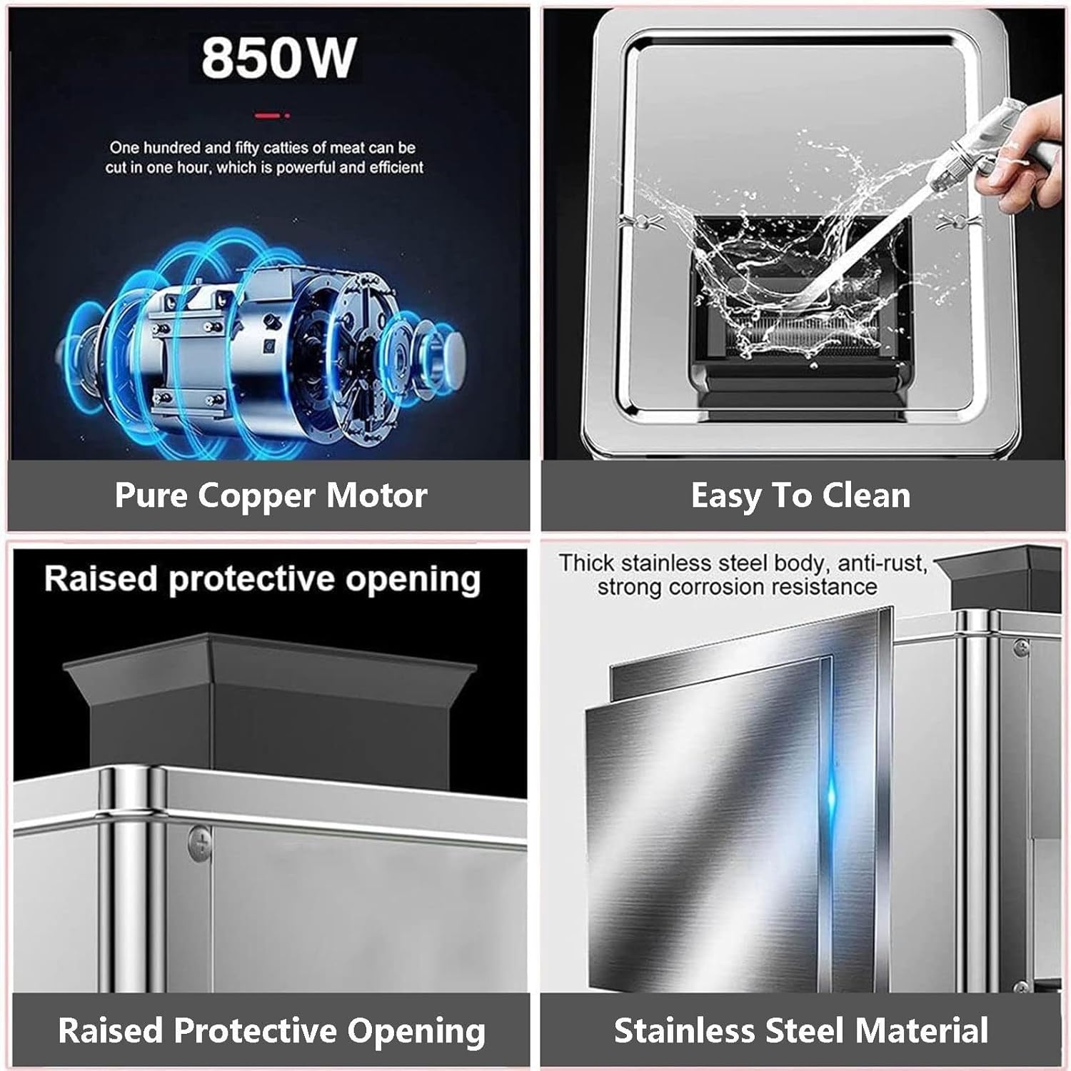 Electric Meat Shredder Machine，Manual Meat Cutter Machine(with Hand Crank), Stainless Steel Meat Slicer Electric Meat Chopper for Commercial and Home Use(2.5mm)