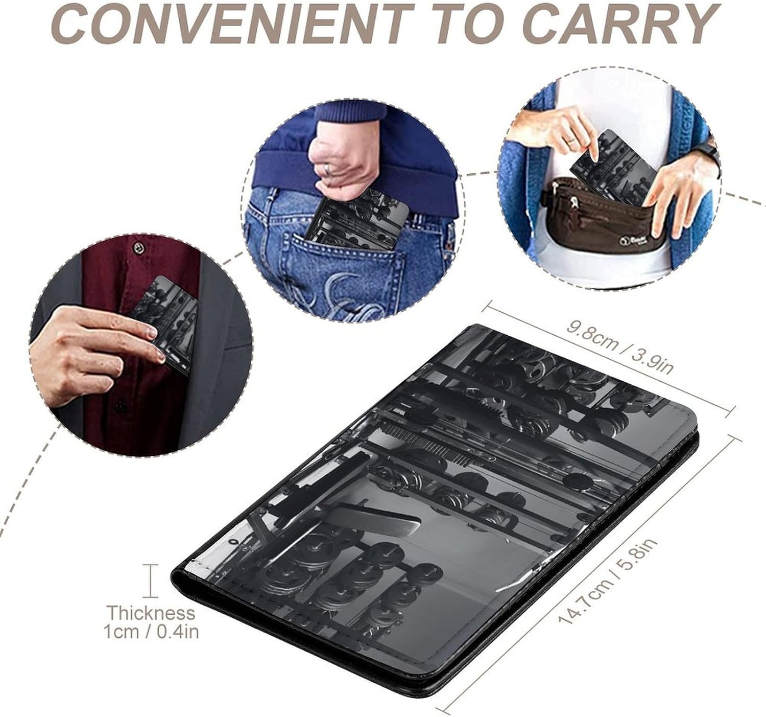 Cute Passport Holder for Travel,Personalized Multi-Functional Passport Cover with Card Slots,Slim Gym Equipment Printed Passport Wallet for Women Men