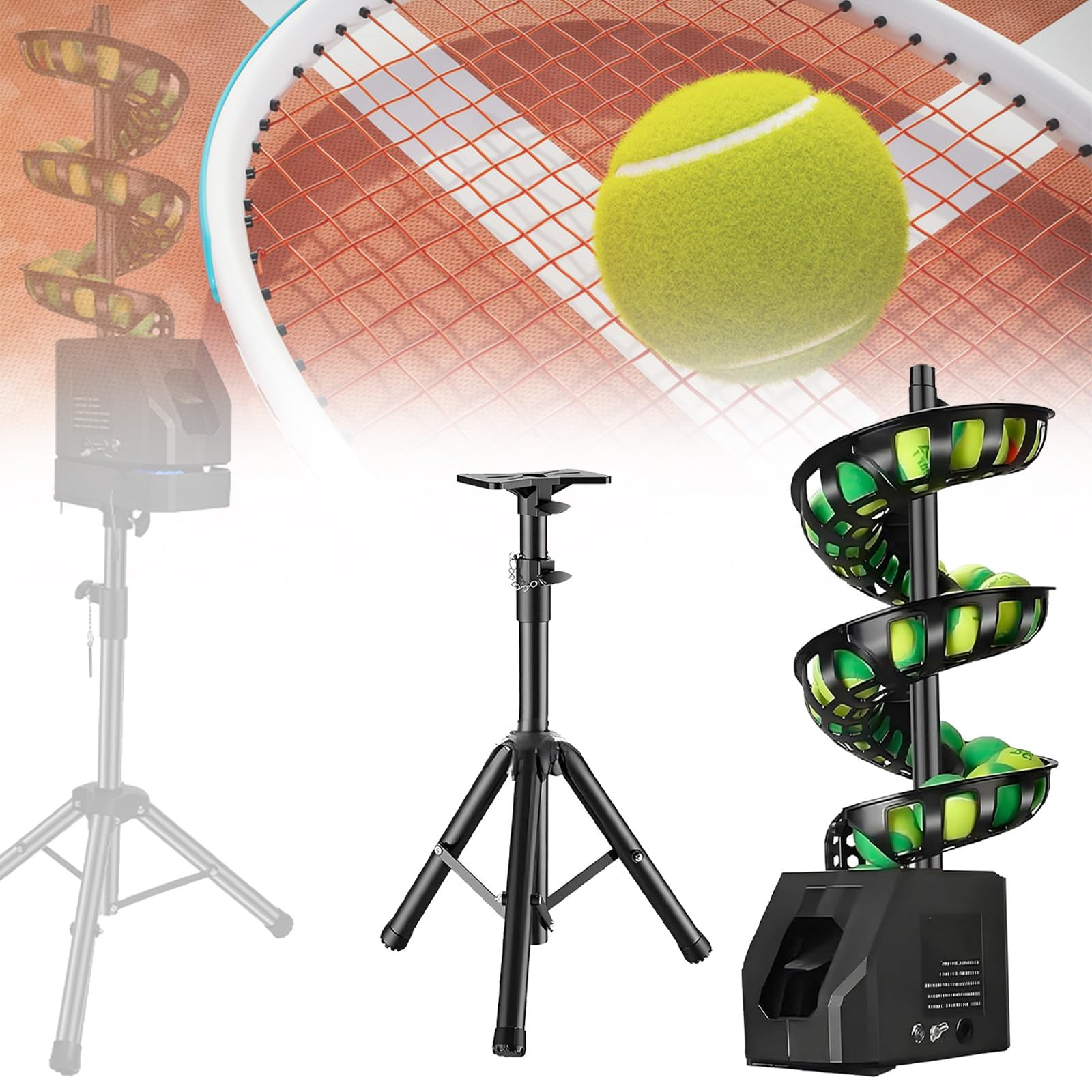 Macchina Intelligente per L'allenamento del Tennis con Telecomando, Lanciapalle da Tennis, Altezza e Angolazione Regolabili, per Tutte Le età