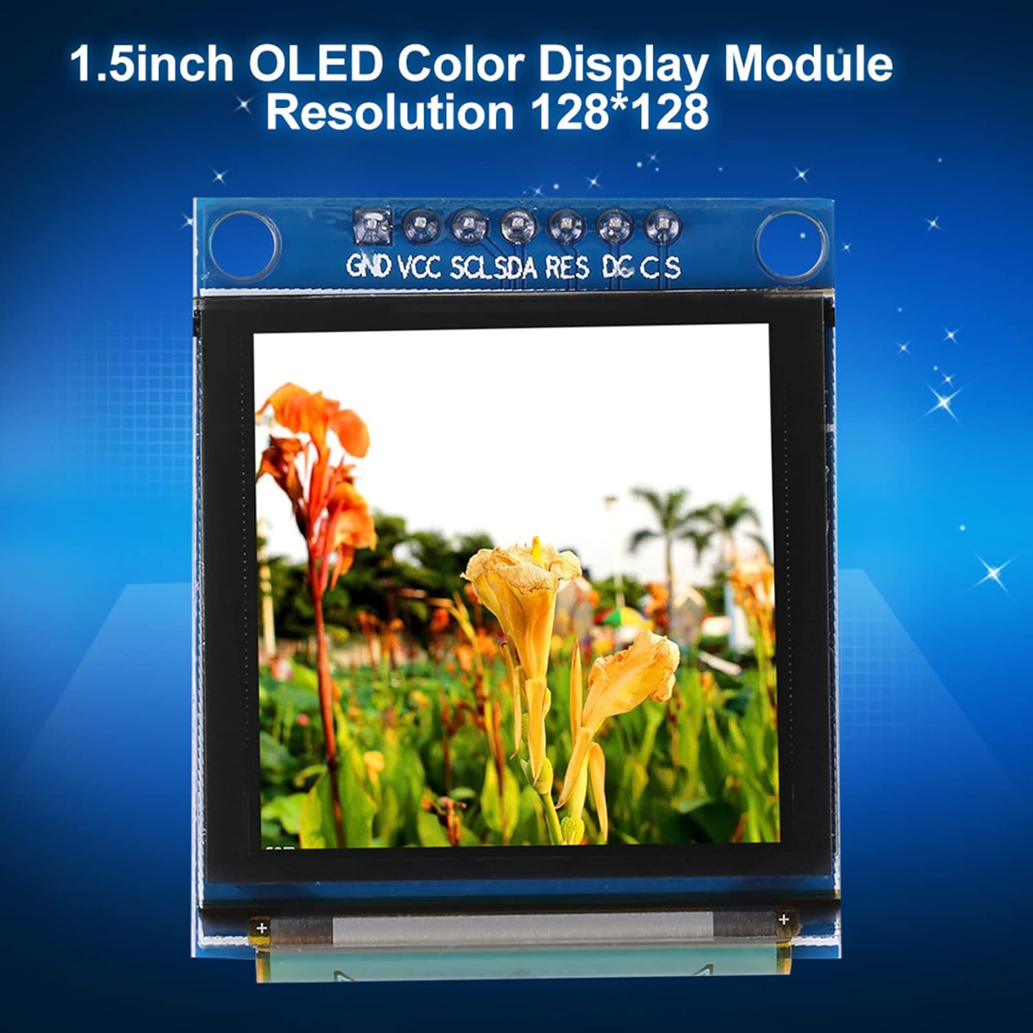 1.5inch 128x128 SSD135 OLED Display Module, OLED Color Display Screen Faster Response Module Serial Peripheral Interface