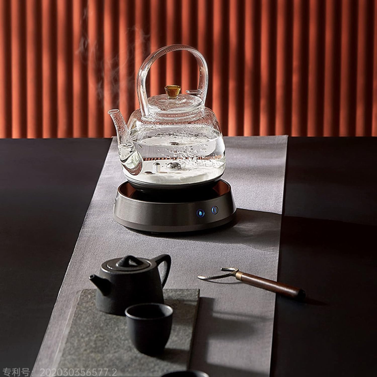 ティーポット 透明な電気ケトル ガラス ティーポット ティーメーカー 蓋 バックル
