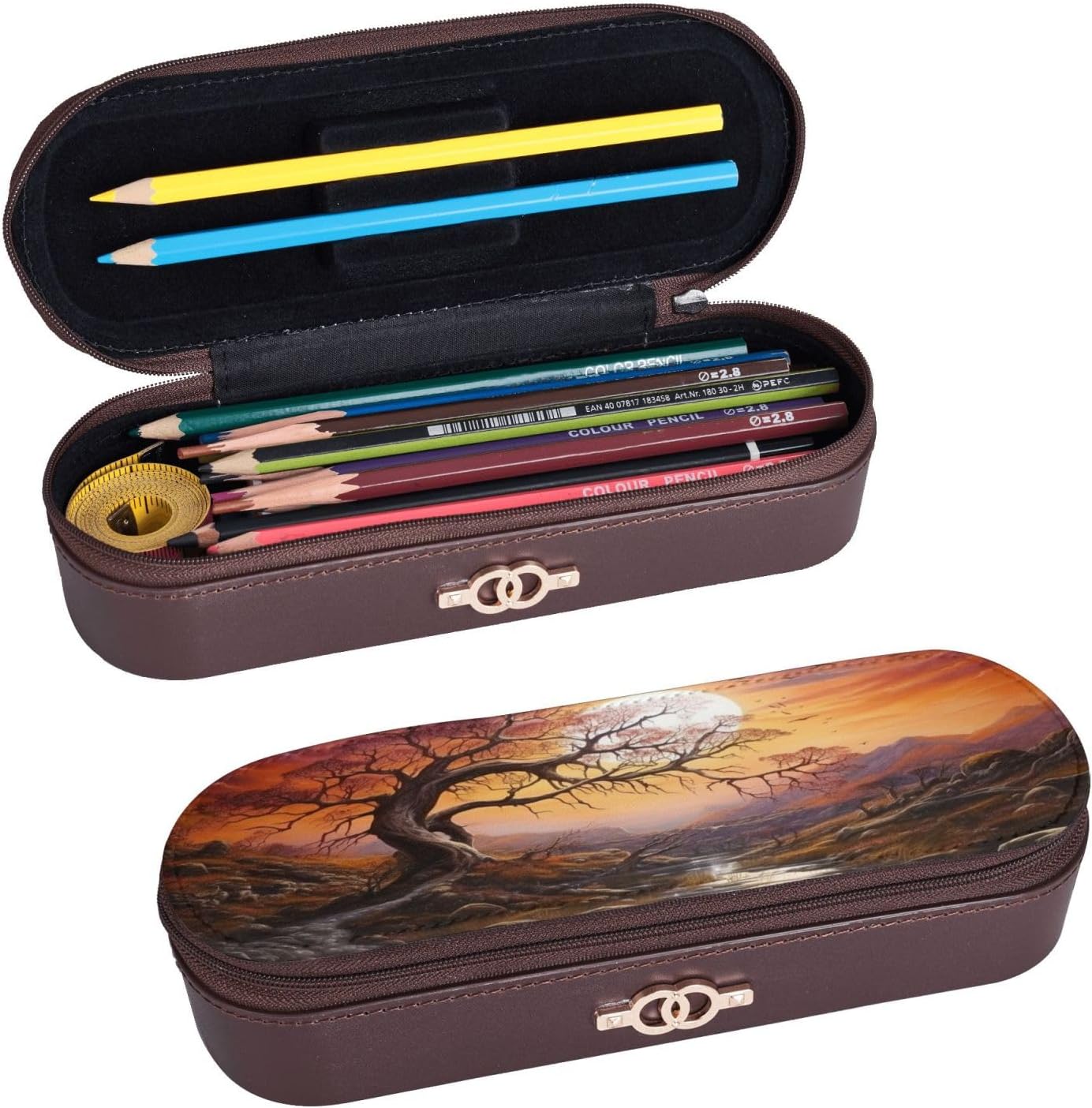 Maple trees Leather Multi Slot Pen Storage Case image 2