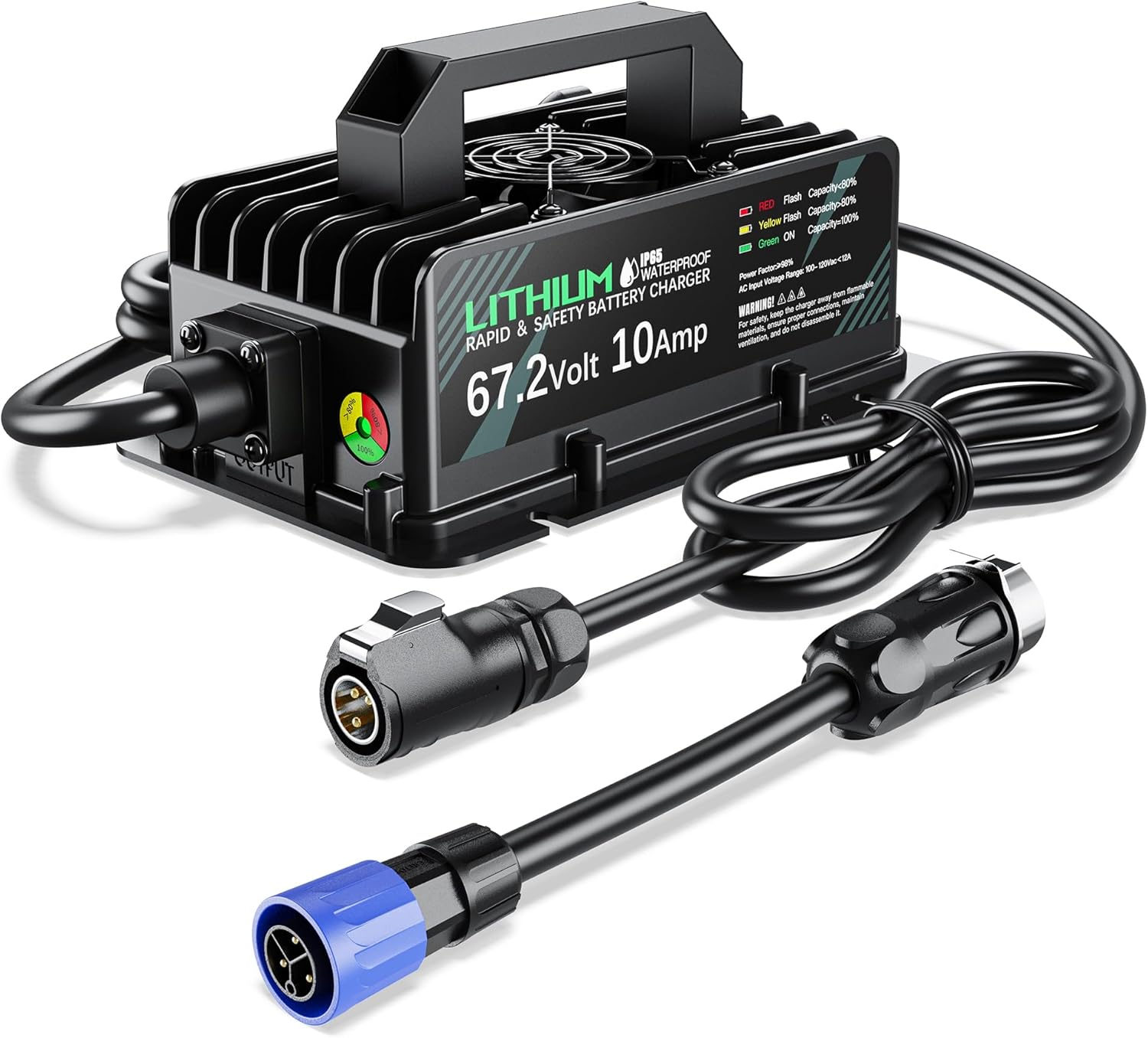 67.2V 10A Battery Charger with Detachable Cord,Charging Lithium Battery Adapter,Compatible with Segway Dirt Bike Sur-Ron X LightBee/Talaria Sting 4000 Series X3 L1E X3C MX3 MX4