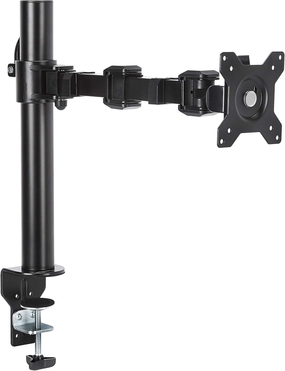 Amazon Basics Single Monitor Stand Height Adjustable Steel Black