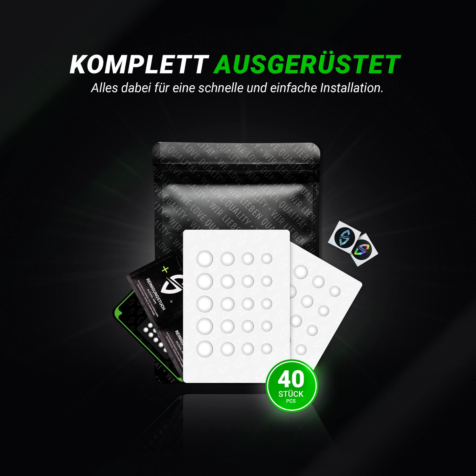 SensoryBoost DPS (f) Dot Skates – Uniwersalne ślizgacze PTFE x40, Ø 6,5 mm | SPEED – Ultraszybki, cichy ślizg i niskie tarcie – Płaskie ślizgacze PTFE na podkładki materiałowe i szklane