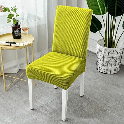 Sikai Case Chair Cover Stretch Chair Covers Polar Fleece For Living Room/Outdoor/Kitchen Washable Dust-Proof Dining Chair Cover Removable Kitchen Chair Cover Set (2, Grass Green, M,17.7"-21.65") #TOP26