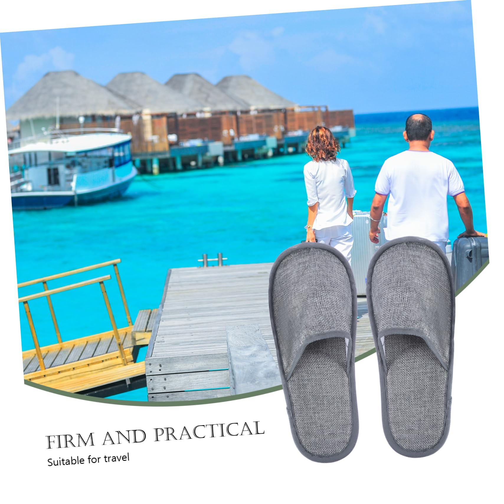 Ipetboom Hotel Spa Slippers 10 Pairs Non-slip Washable Slippers for Home Travel