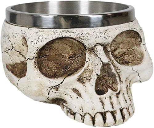 Miniatura 4 de Ebros Gift Día de los muertos Cráneo de hueso metafísico Iones positivos Energía Espiritual Divinidad Smudge Bowl Figurine Skulls Scrying Vessel