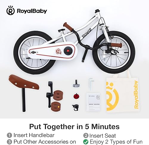 Miniatura 6 de RoyalBaby Terra EZ - Bicicleta convertible de equilibrio a pedal, 14, 16, 18 pulgadas, fácil de aprender a equilibrar para andar en bicicleta, niños