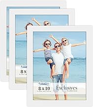 Icona Bay 8x10 (20x25 cm) Picture Frames (White, 3 Pack), Sturdy Wood Composite Photo Frames 8 x 10, Sleek Design, Table Top or Wall Mount, Exclusives Collection