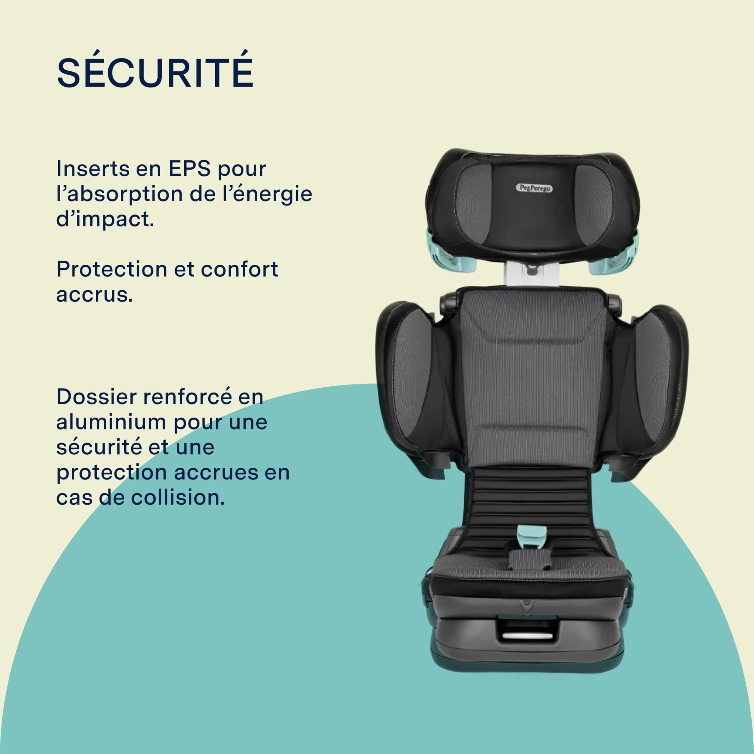 PEG Viaggio Flex Siège Auto i-Size avec ISOFIX, 100-150 cm, 3-12 ans, 15-36 kg, Pliable, Inclinable, Technologie Avancée, Crystal Black