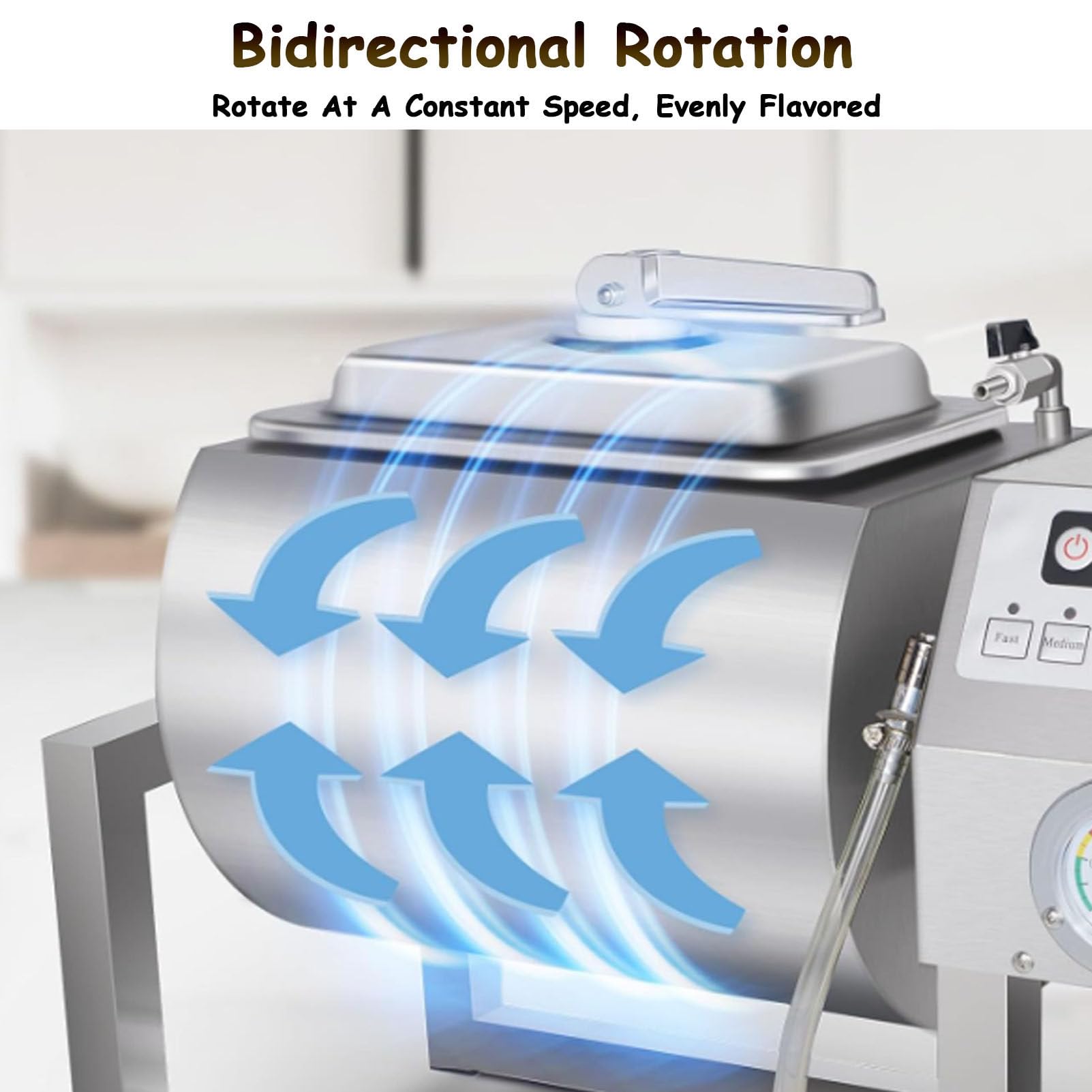 Marinador Eléctrico De Carne Al Vacío, Capacidad De 18 L, Comercial, para Verduras, De Acero Inoxidable, para Carne Seca, Salchichas Y Tocino.