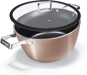 Moneta Rosegold Diamant Saucepan with Lid, Steel 24 Cm