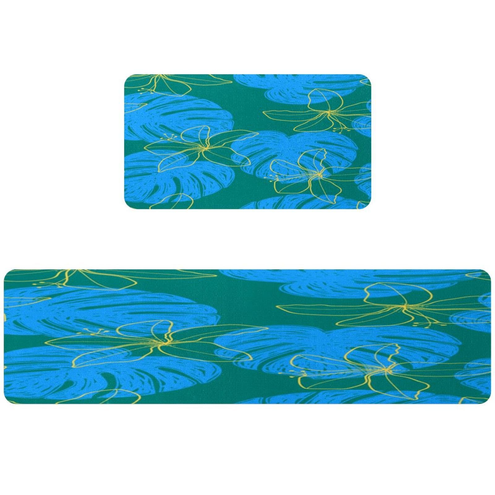 Tapis de cuisine floral lot de 2 tapis antidérapants et lavables pour buanderie