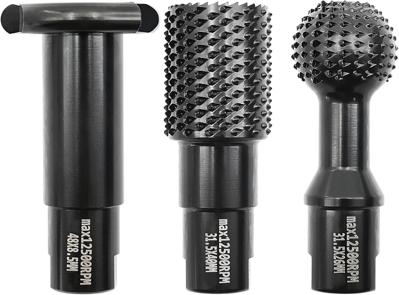 Juego de fresas rotativas para carpintería, 3 piezas de fresas para tallar madera, broca, herramienta de fresado, cortador de ranurado con rosca de 5/8"-11 para tallar, esmerilar, grabar, escariar