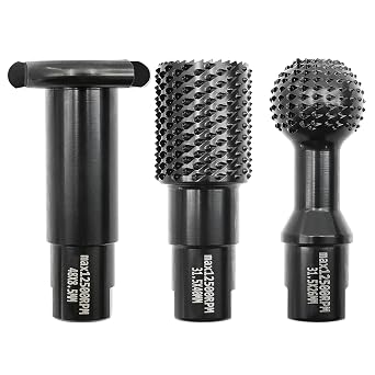 Woodworking Rotary Burr Set - 3pcs Wood Carving Burrs Drill Bit Milling Tool Groving Cutter with 5/8"-11 Thread for Carving Grinding Engraving Reaming Groving