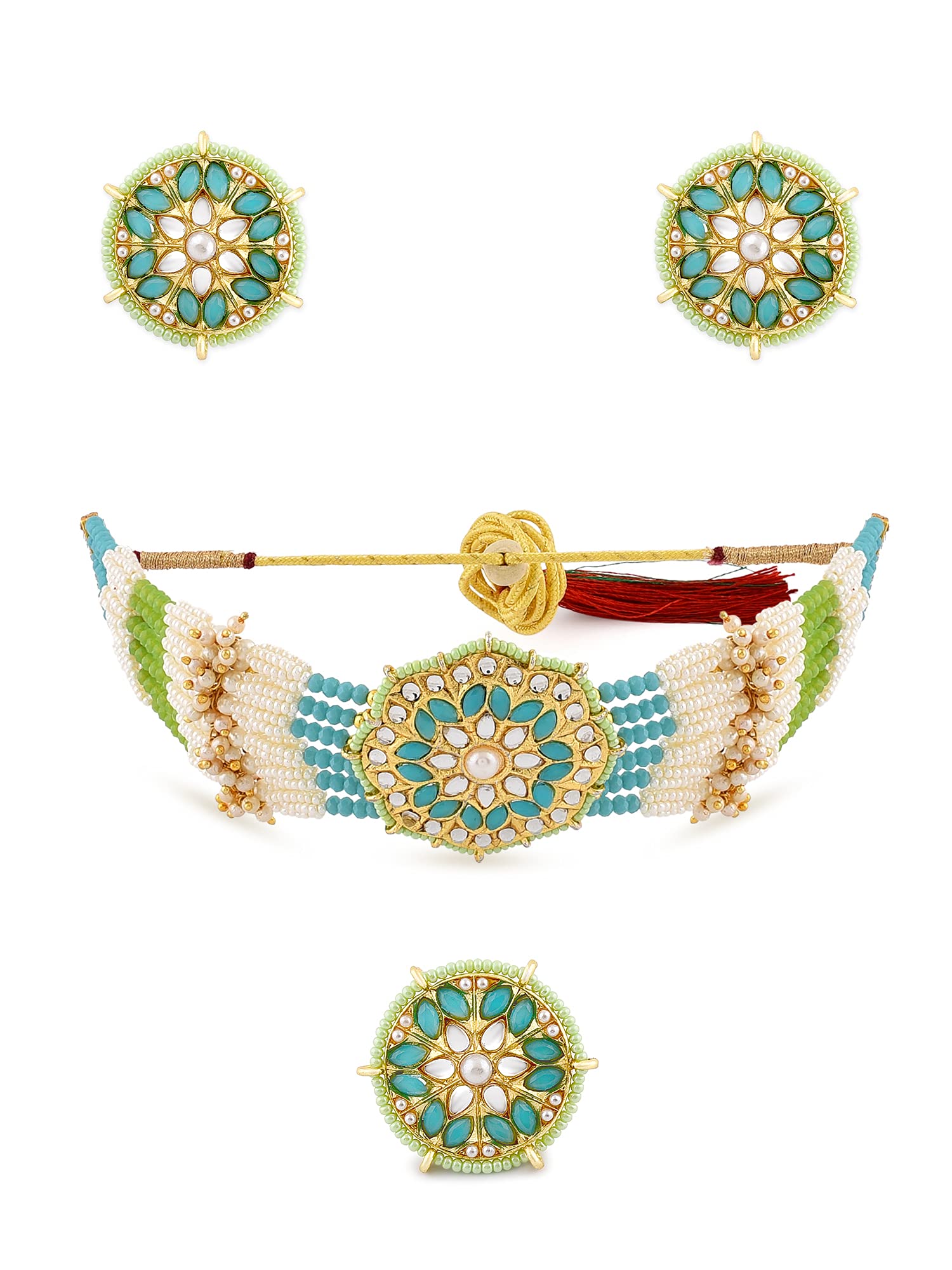 See full amazon price history chart for ZAVERI PEARLS Turquoise Blue & Green Clustered Pearl Necklace Earring & Ring Set For Women-ZPFK11070 ZAVERI PEARLS Turquoise Blue & Green Clustered Pearl Necklace Earring & Ring Set For Women-ZPFK11070 (B09GNK2XXJ) Amazon Price History, Amazon Price Tracker