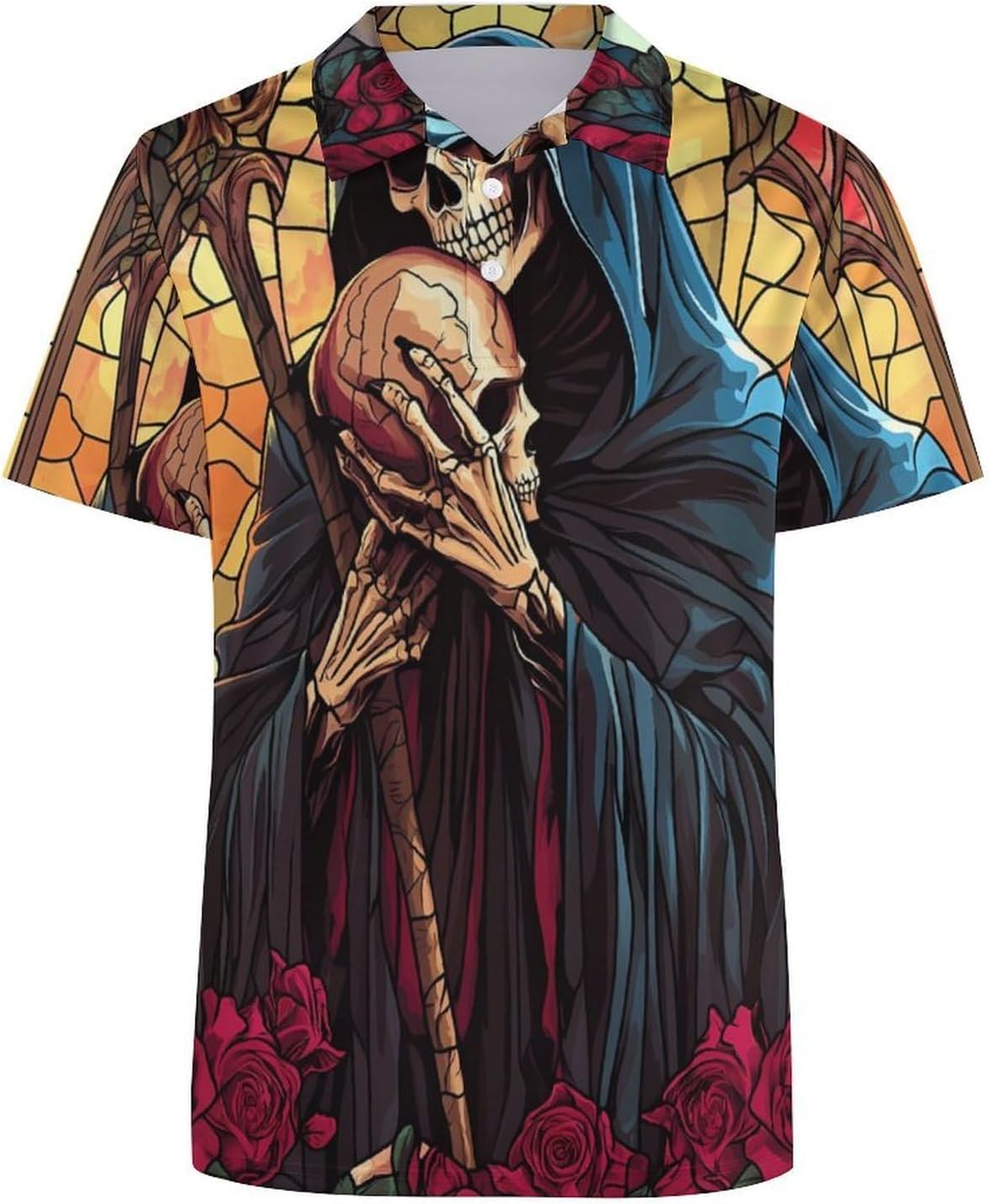 Grim Reaper with A Skull Women's Golf Polo Shirts Short Sleeve Quick Dry Tennis Tops Casual Work Blouses