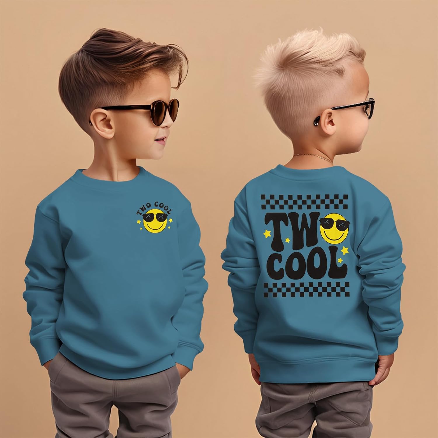 IZYJOY Two Cool Birthday Sweatshirts 2nd Birthday Boy Outfit Toddler Baby Second Bday 2 Year Old Long Sleeve Pullover Shirt - Image 3