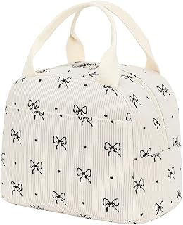 Nanxson 9.7L Cute Lunchbag Corduroy Insulated Lunch Tote Reusable Lunch Box | Insulated Packed Lunch Bag,Leak-proof Cooler Bag for Work Picnic Travel,Portable Cooler Container for Adults Women Men