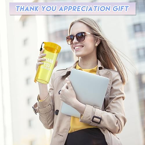 Miniatura 6 de Rtteri 14 tazas de agradecimiento a granel para regalos de agradecimiento a los empleados, botellas de agua de plástico reutilizables de 15 onzas