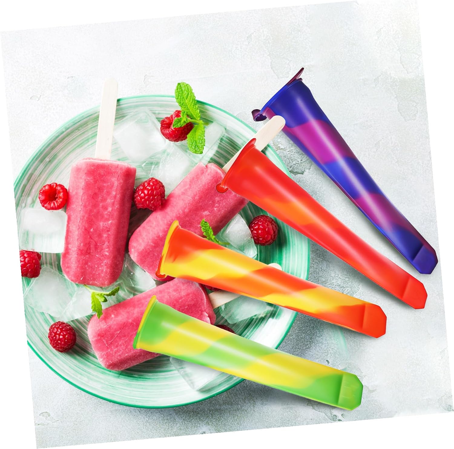 MAGICLULU 12pcs Silicone Ice Cream Mold Set Reusable Yogurt Tubes Ice Pop Maker for Home Chilled Treats Kitchen Dessert Molds