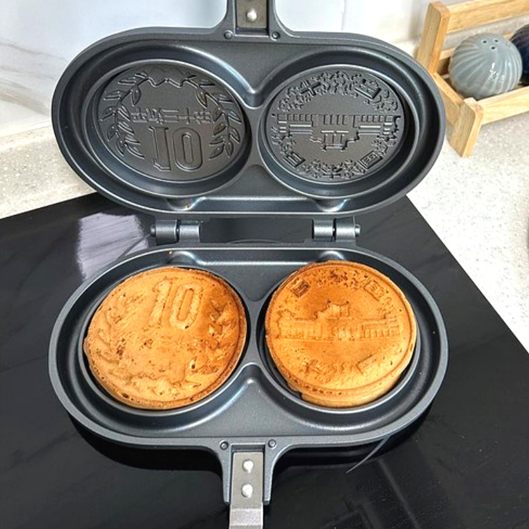 Amazon | 10円パン 10円玉パン焼き器 IH対応 ガス火 対応 フッ素加工 