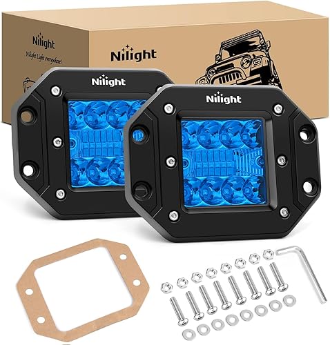 Miniatura 14 de Nilight 4PCS 42W LED de montaje empotrado - Faros LED actualizados, combo de haz puntual y amplio, para conducción, trabajo, respaldo, marcha atrás
