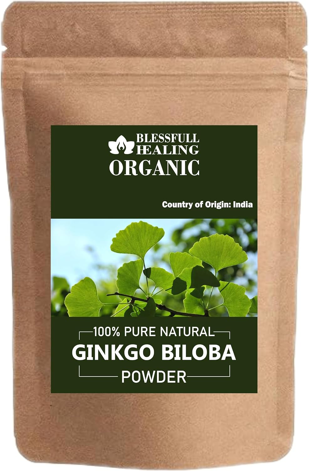 Blessfull Healing Organic Ginkgo Biloba Powder 100% Pure Natural 300 Gram / 10.58 oz