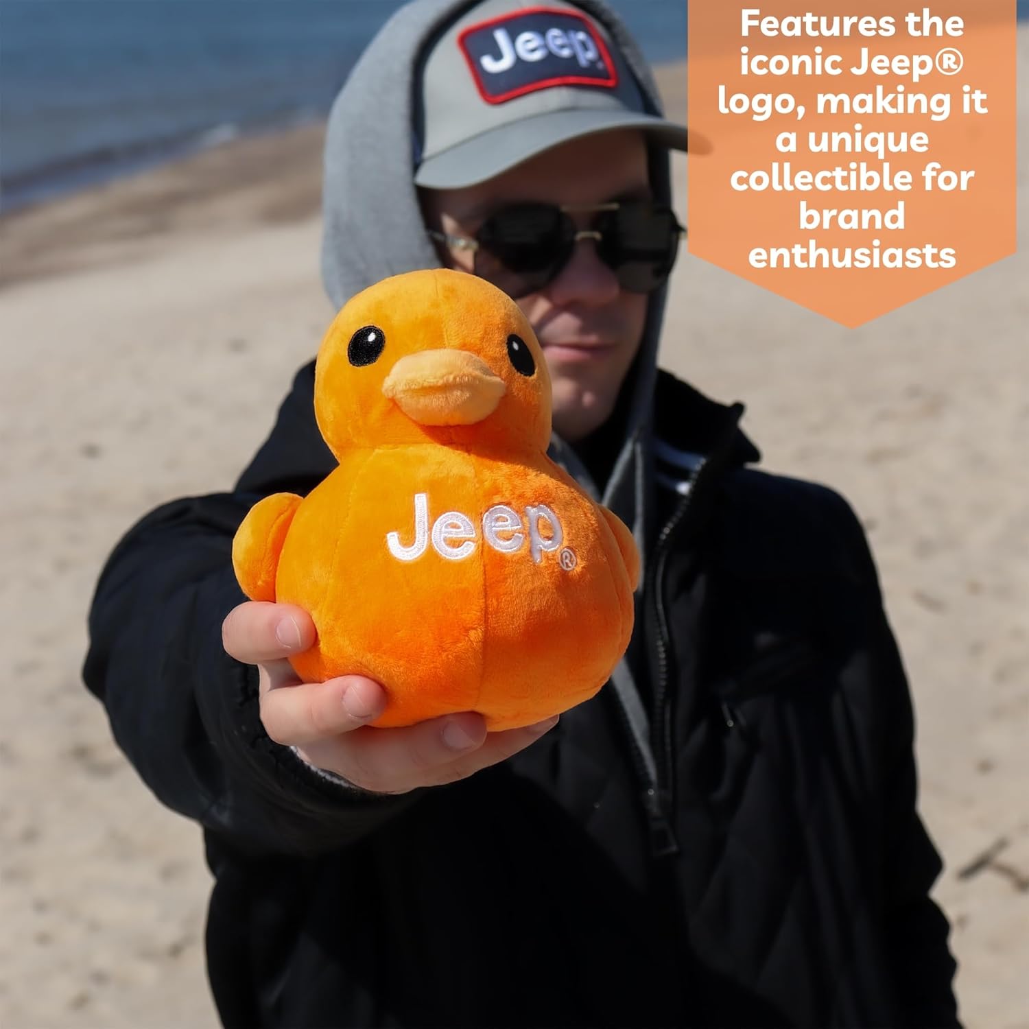 Jeep Text Logo Stuffed Animal Plush Duck Orange -Perfect Enthusiasts You've Been Ducked (Orange)