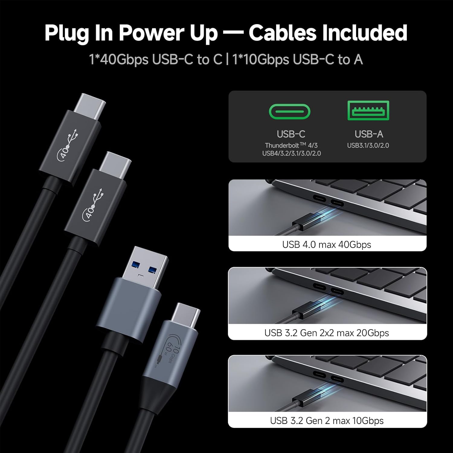 fanxiang 40Gbps M.2 NVMe SSD Enclosure with Cooling Fan, Compatible with USB4/3.2/3.1/3.0, Thunderbolt 3/4, USB Adapter/Reader, Supports M Key and Size 2230/2242/2260/2280 SSDs, MP400 - Image 6