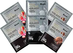 Whey Protein Isolado Sache 30g - Natural, Morango e Chocolate