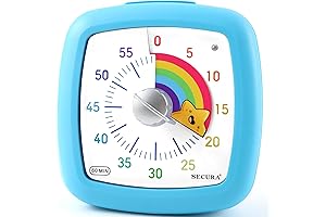 Secura 60-Minute Visual Medicine Cap Timer, Study Time Management Countdown Timer