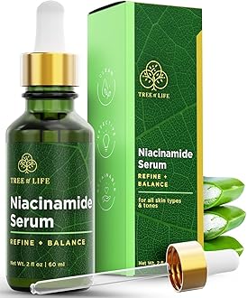 Tree of Life Beauty Niacinamide Vitamin B3 Serum, Hydrating Face Oil for Dark and Age Spots, Tightens Pores, Facial Serums for Sensitive Skin with Hyaluronic Acid and Vitamin E, 2 Fl Oz