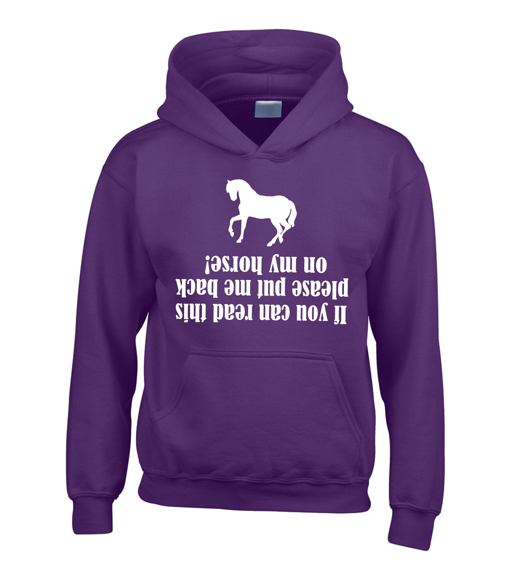 Edward Sinclair | XS 8 (34") | IF YOU CAN READ THIS PLEASE PUT ME BACK ON MY HORSE | Purple hoodie