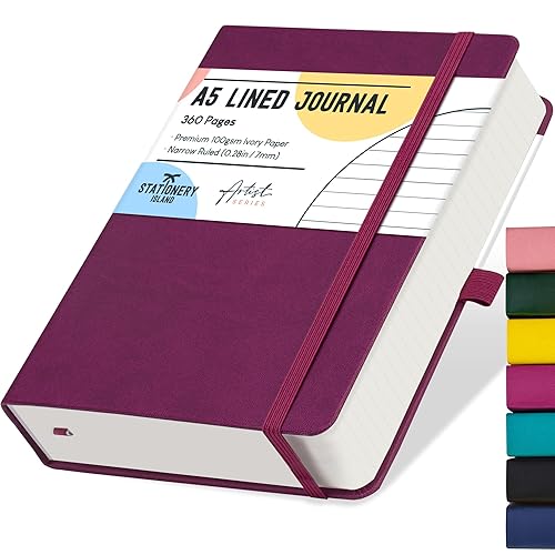 STATIONERY ISLAND Quaderno A5 Righe, 360 Pagine di Taccuino a