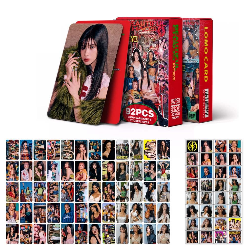 K-Pop 60PCS LOMO Cards/32Pcs Mini Sticks for Kat-seye Classic Card Set for Fans,Teens Playing Party Favors and Gift