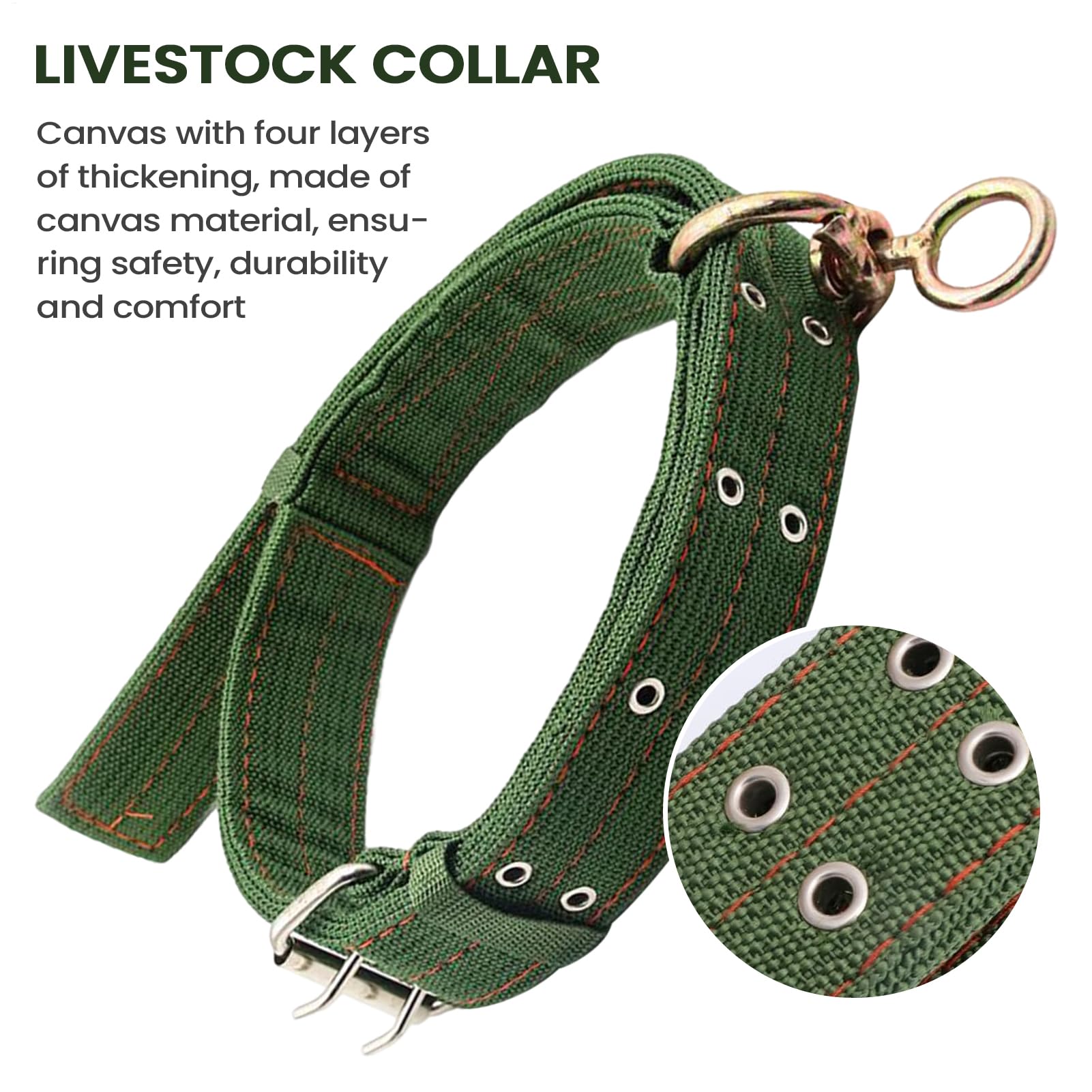 Collier Ajustable Pour Chèvre Animaux De Ferme Équipement De Traction Petit Bétail Chevaux Pâturage Dressage Élevage Transport