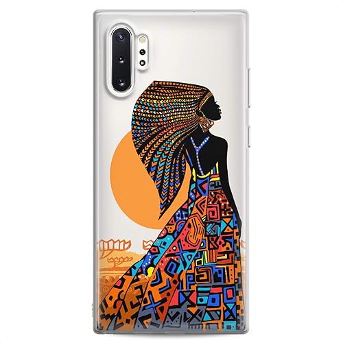 Funda compatible con Samsung S24 S23 S22 Plus S21 FE Ultra S20+ S10 Note 20 S10e S9 Linda mujer africana de belleza transparente y flexible de