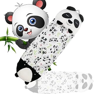 Kids Sleeping Bags ，Panda Pillow & Sleepy Sack Portable and Foldable, Lightweight and Breathable, 2 in 1 Pillow&Sleeping Bags for Spring and Summer