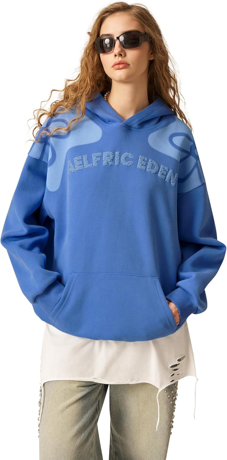 Aelfric Eden Floral Eden Star Print Pullover Hoodie Oversized Graphic Hoodies Y2k Hooded Sweatshirt Unisex - Image 2