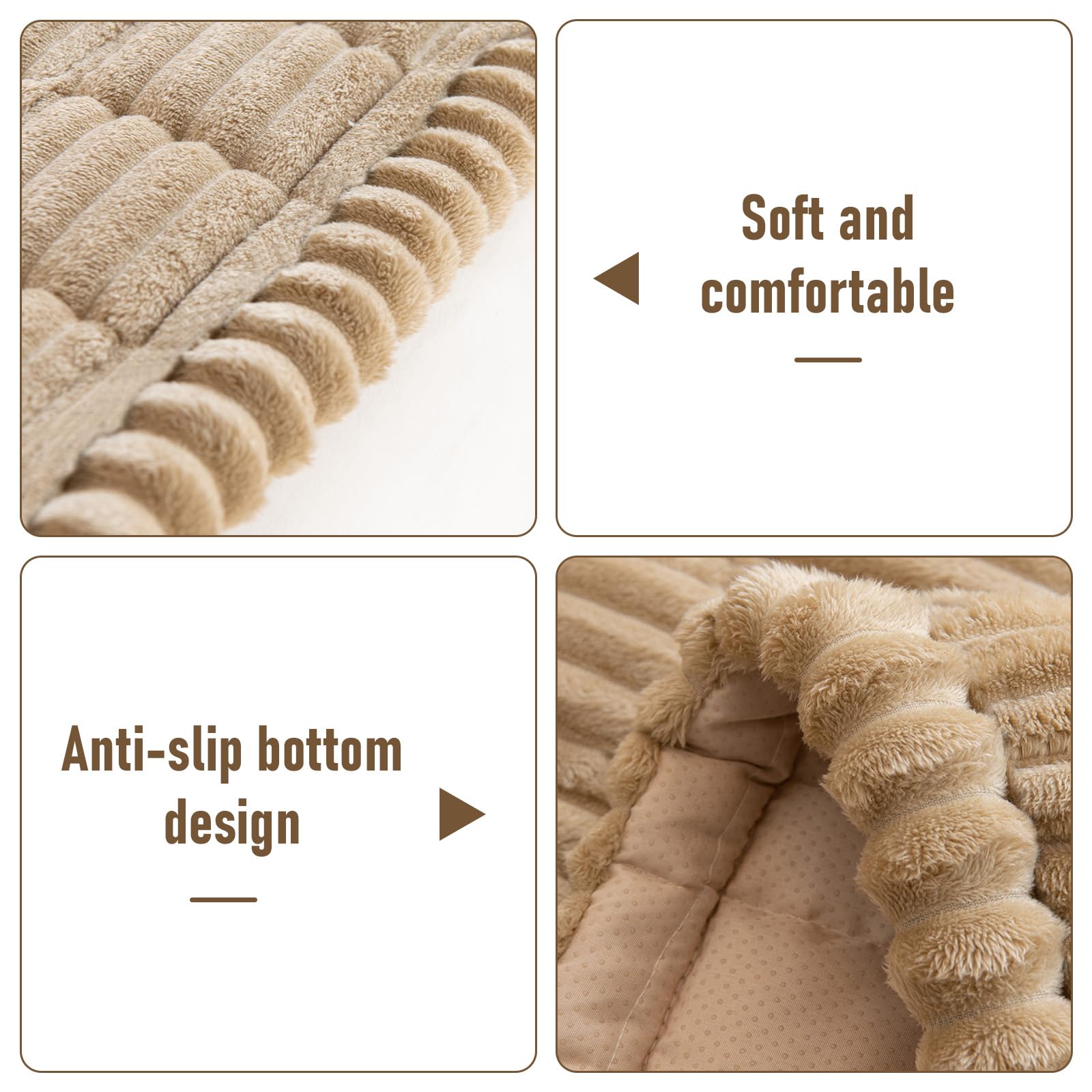 LiveGo Funda gruesa y plegable para mecedora, funda suave antideslizante para silla de camping con banda elástica, protector de muebles para sala de estar al aire libre (caqui, 55 x 180 cm)