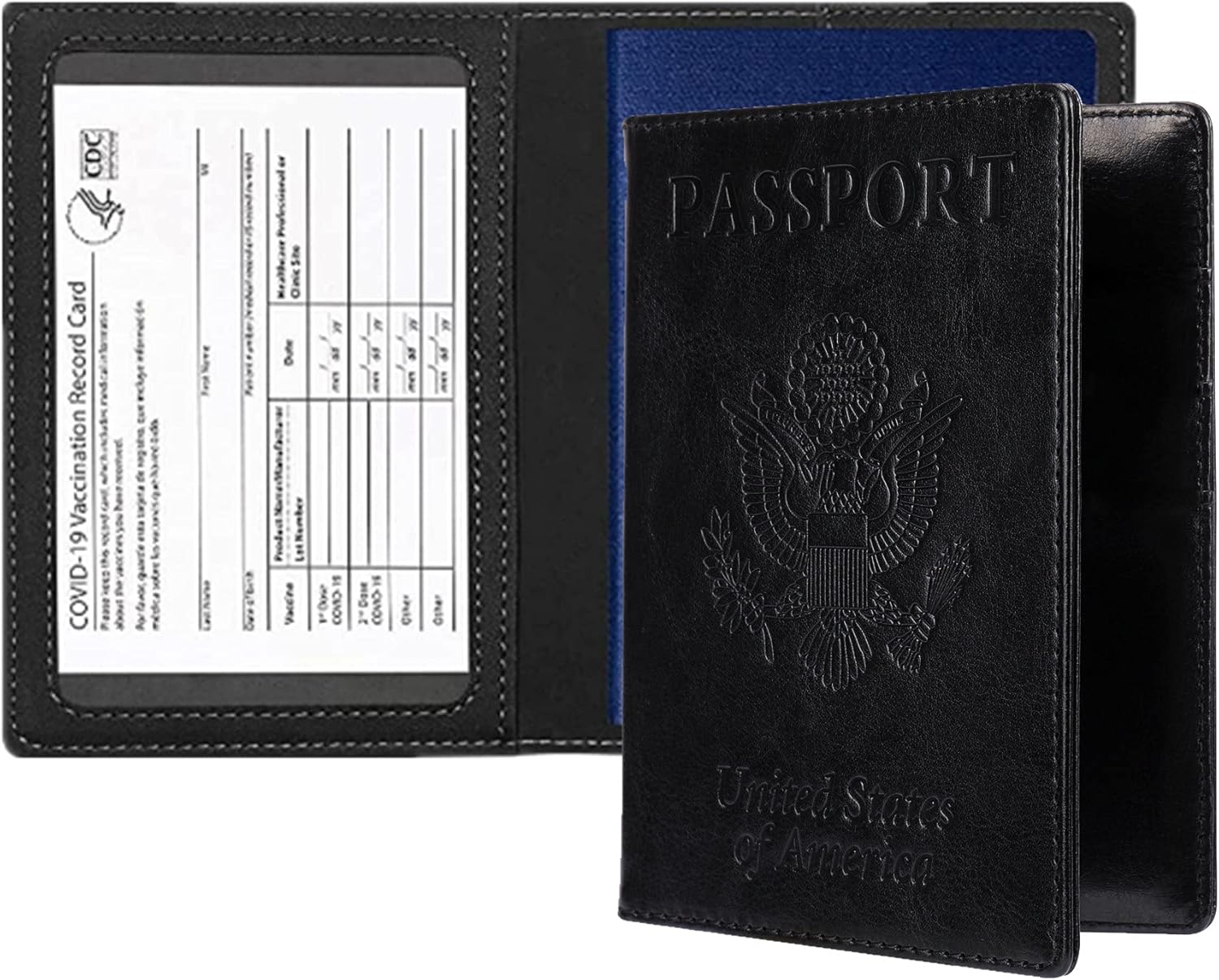  | Passport and Vaccine Card Holder Combo, labato Passport Holder with Vaccine Card Slot PU Leather Passport Cover for Women Men, Passport Wallet Case and Mask Lanyard Straps Mask Holders | Passport Wallets